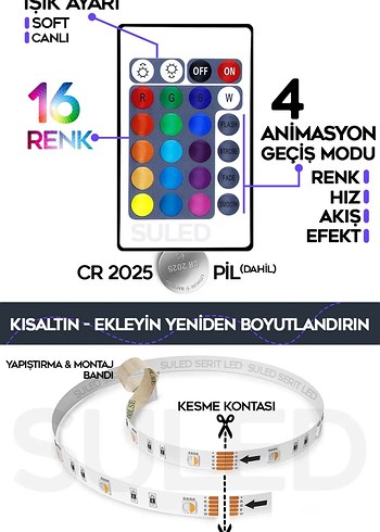 5 METRE RGB SET DİREK FİŞE TAK ÇALIŞTIR - Görsel 7