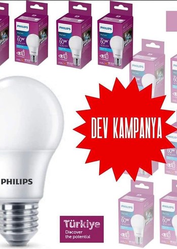 12 ADET PHİLİPS LED AMPUL BEYAZ IŞIK