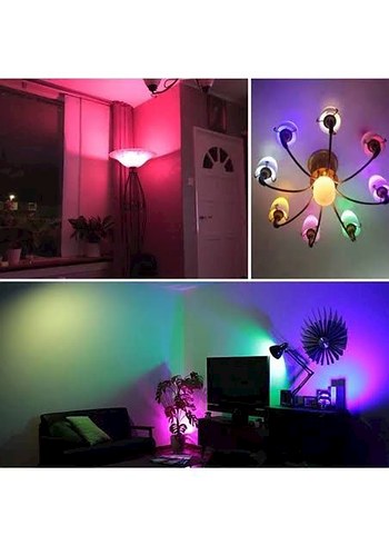 Beden çeşitli Renk 10W RGB KUMANDALI LED AMPUL ÇOK RENKLİ