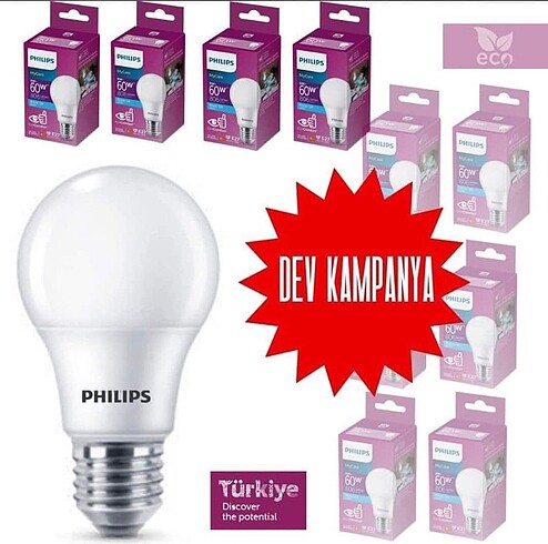 12 ADET PHİLİPS LED AMPÜL BEYAZIŞIK