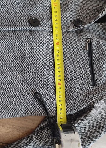 Gri Düğmeli Erkek Midi Kaban - Görsel 5