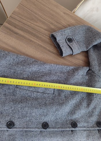 Gri Düğmeli Erkek Midi Kaban - Görsel 9