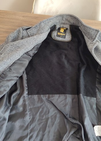 Gri Düğmeli Erkek Midi Kaban - Görsel 8