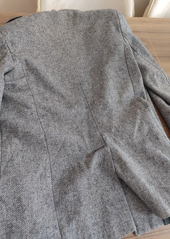 Gri Düğmeli Erkek Midi Kaban - Görsel 6