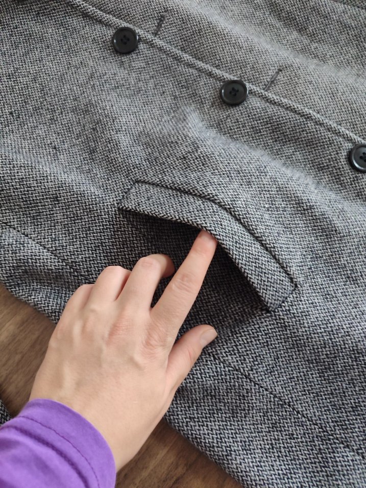 Gri Düğmeli Erkek Midi Kaban - Görsel 4