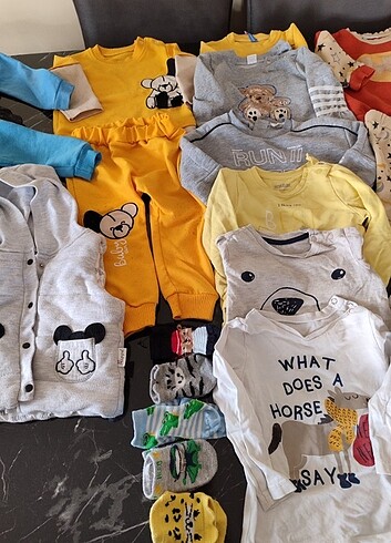 9 Ay Beden çeşitli Renk Erkek bebek kıyafetleri