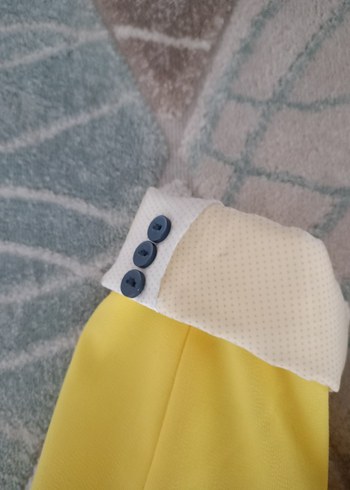 m Beden sarı Renk Sarı Tek Düğmeli Kadın Blazer Ceket