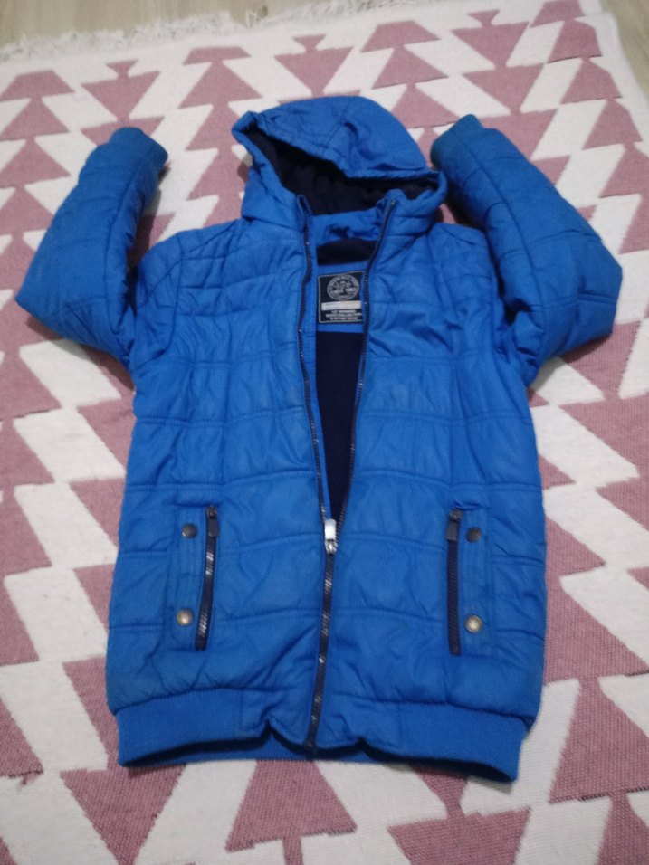 Mavi Fermuarlı Erkek Çocuk Mont - Görsel 4