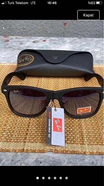 Rayban siyah mat walferer güneş gözlüğü