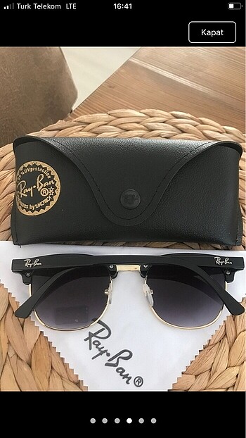  Beden Rayban siyah clupmaster güneş gözlüğü