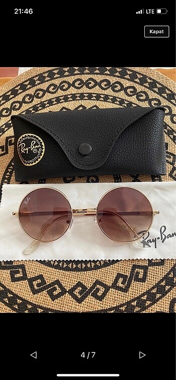 Rayban yuvarlak kahverengi güneş gözlüğü