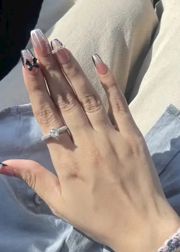 Pembe Parlak Tırnak Süslemeleri - Görsel 3