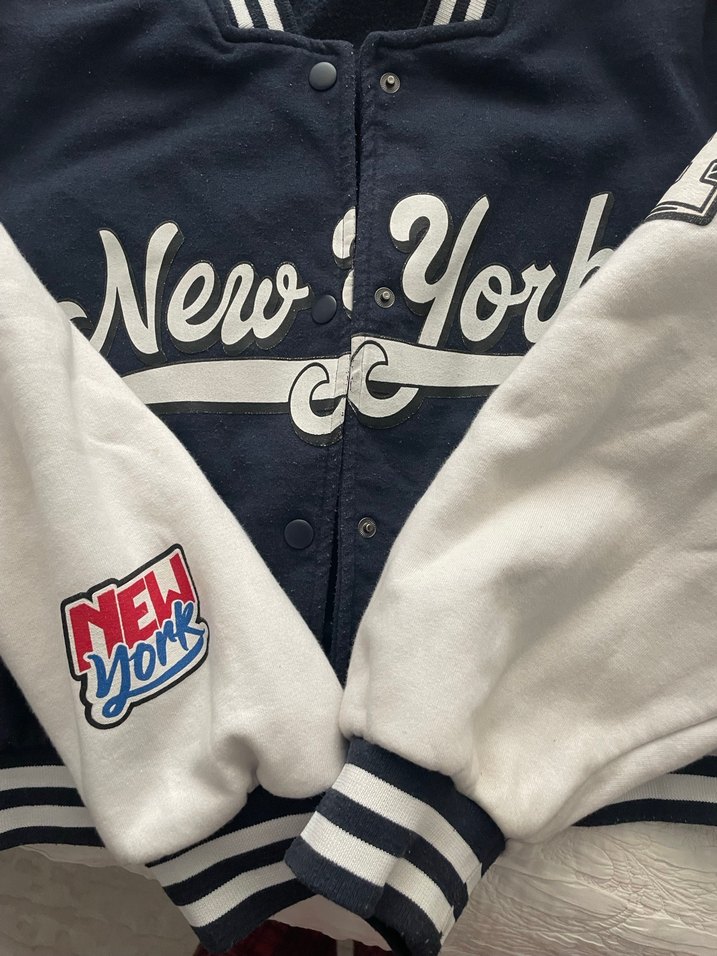 Düğmeli Lacivert Kadın Bomber Ceket - Görsel 3