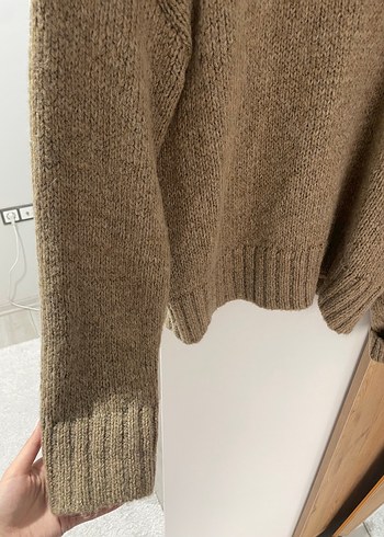 Kahverengi Triko Kadın Kazak - Görsel 3