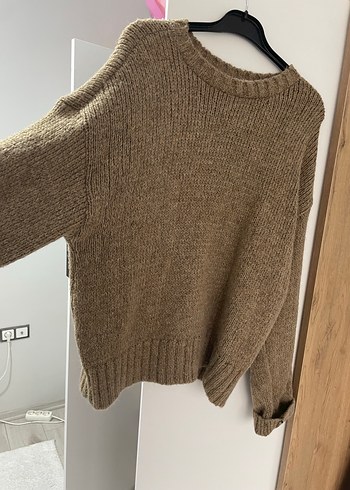 Kahverengi Triko Kadın Kazak - Görsel 2