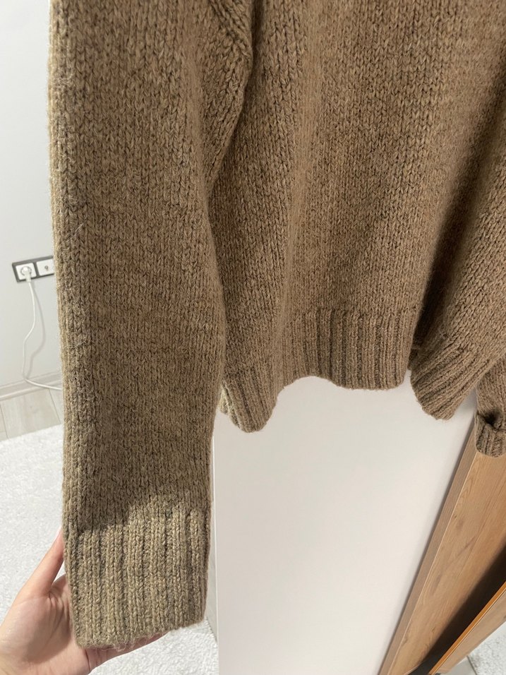 Kahverengi Triko Kadın Kazak - Görsel 3