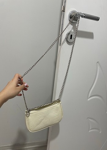 stradivarius krem çanta - Görsel 3