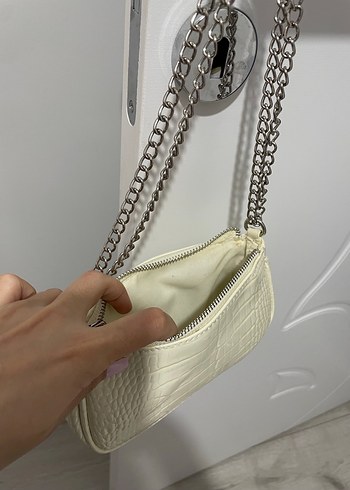 stradivarius krem çanta - Görsel 2