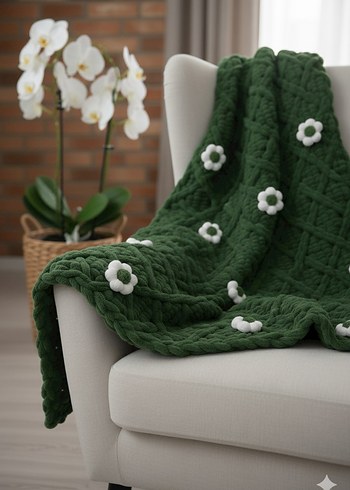 Puffy Çiçekli Bebek battaniyesi - Görsel 3