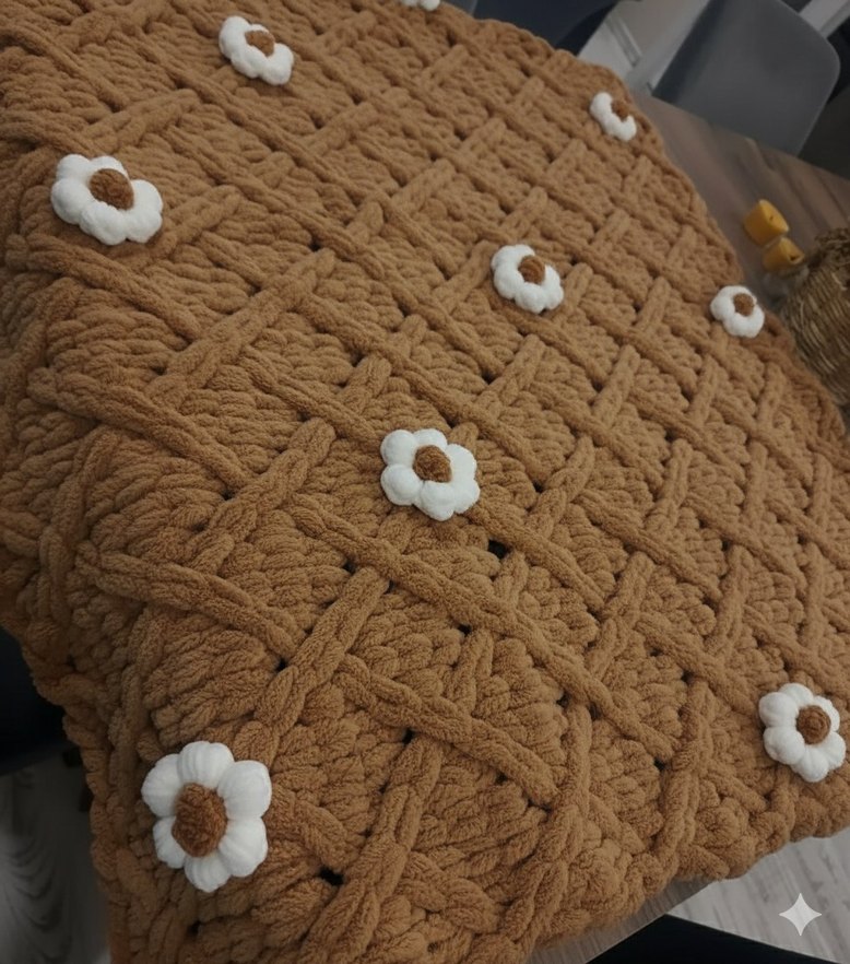 Puffy Çiçekli Bebek battaniyesi - Görsel 4