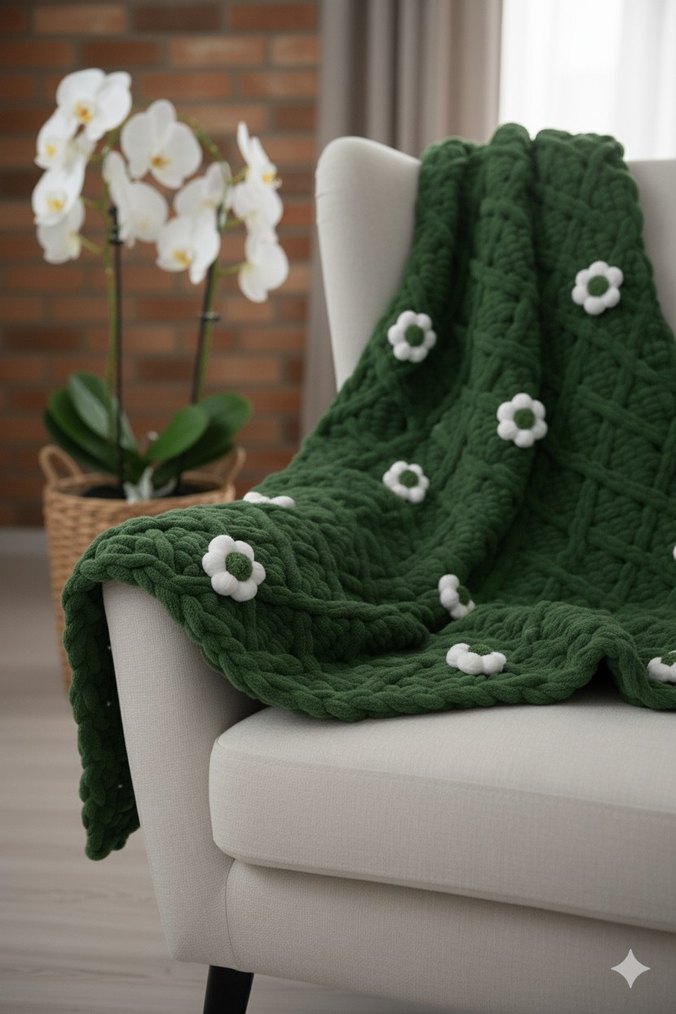 Puffy Çiçekli Bebek battaniyesi - Görsel 3