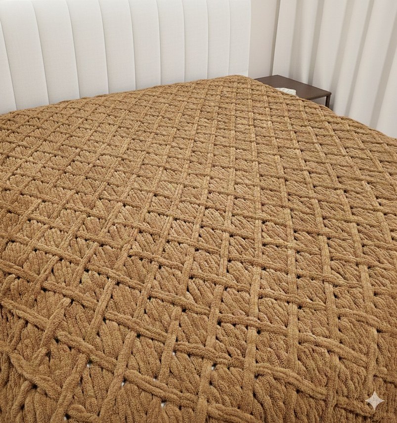 Puffy çift kişilik battaniye ( baklava modeli) - Görsel 3