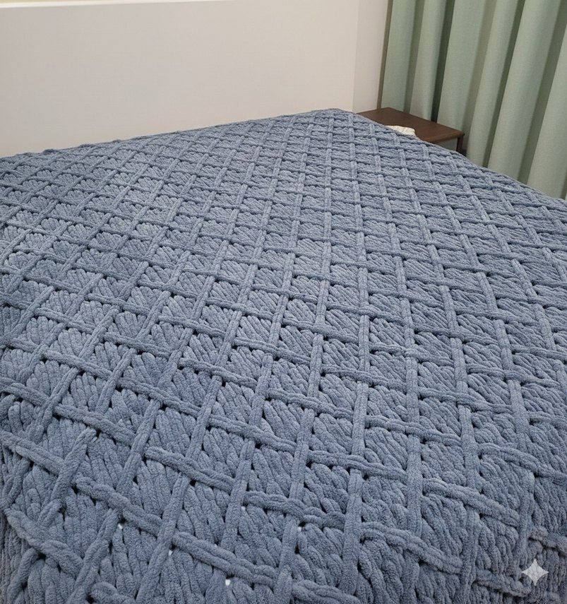 Puffy çift kişilik battaniye ( baklava modeli) - Görsel 2