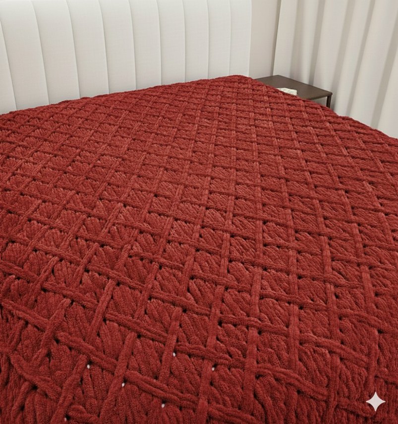 Puffy çift kişilik battaniye ( baklava modeli) - Görsel 4