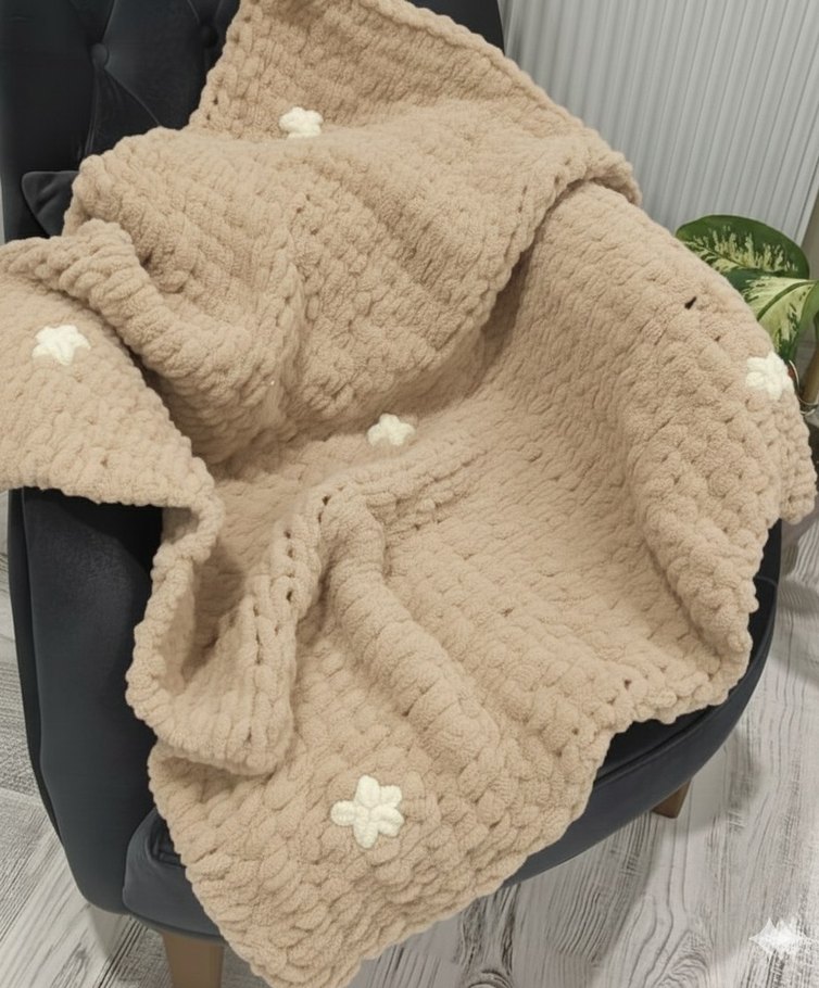 Puffy yıldızlı bebek battaniyesi - Görsel 5