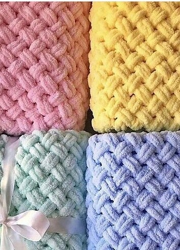  Beden çeşitli Renk Hasır örgü puffy bebek battaniyesi