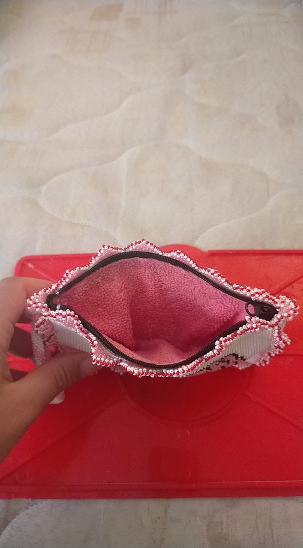 Nakışlı ve Boncuklu Pembe Kadın Cüzdan - Görsel 2