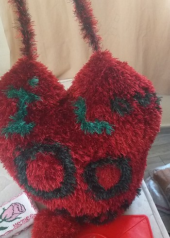 Kırmızı Renkli Peluş Oyuncak Kalp - Görsel 3