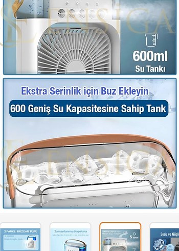 Diger Renkli Işıklı Beyaz Fan - Görsel 3