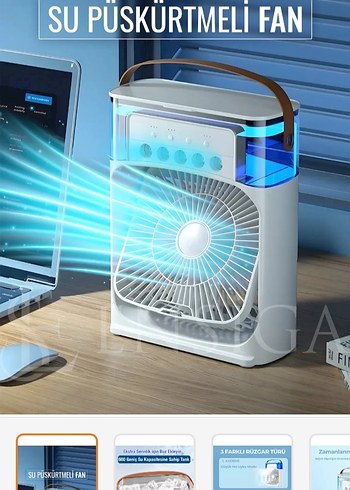 Diger Renkli Işıklı Beyaz Fan - Görsel 6