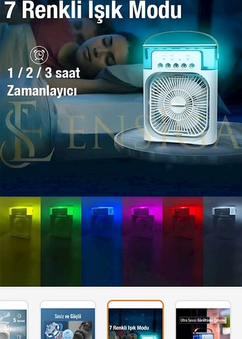 Diger Renkli Işıklı Beyaz Fan - Görsel 2