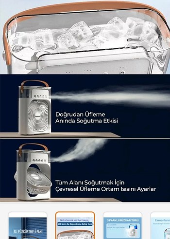 Diger Renkli Işıklı Beyaz Fan - Görsel 5