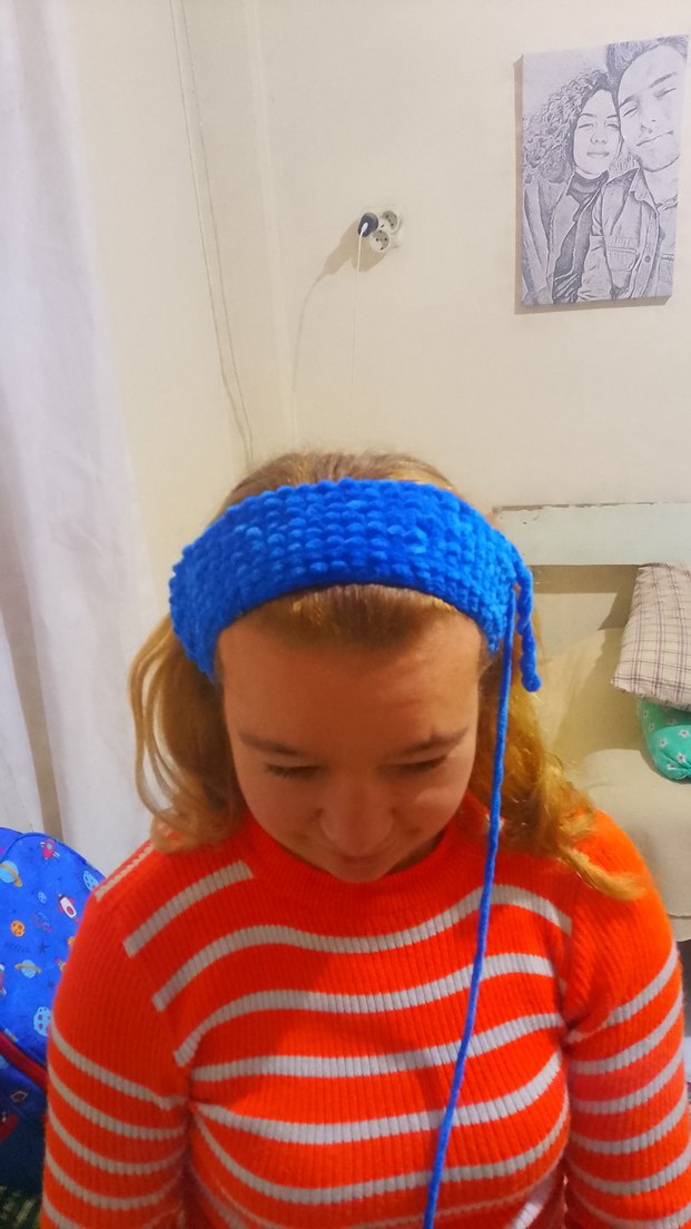 Mavi Örgü Kadın bandaz - Görsel 2