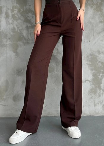 Kahverengi Regular Fit Midi Kumaş Pantolon