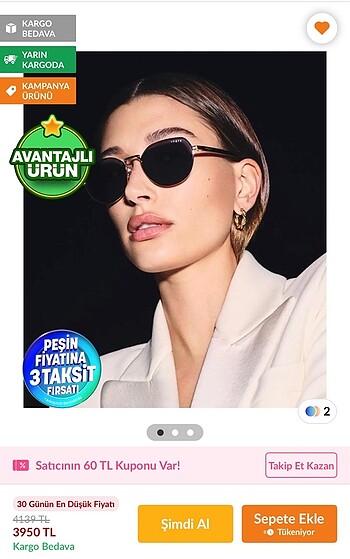 VOGUE HAILEY GÜNEŞ GÖZLÜĞÜ