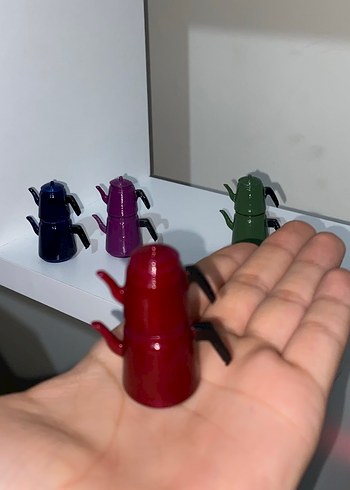 Renkli Mini Kırmızı Çaydanlık