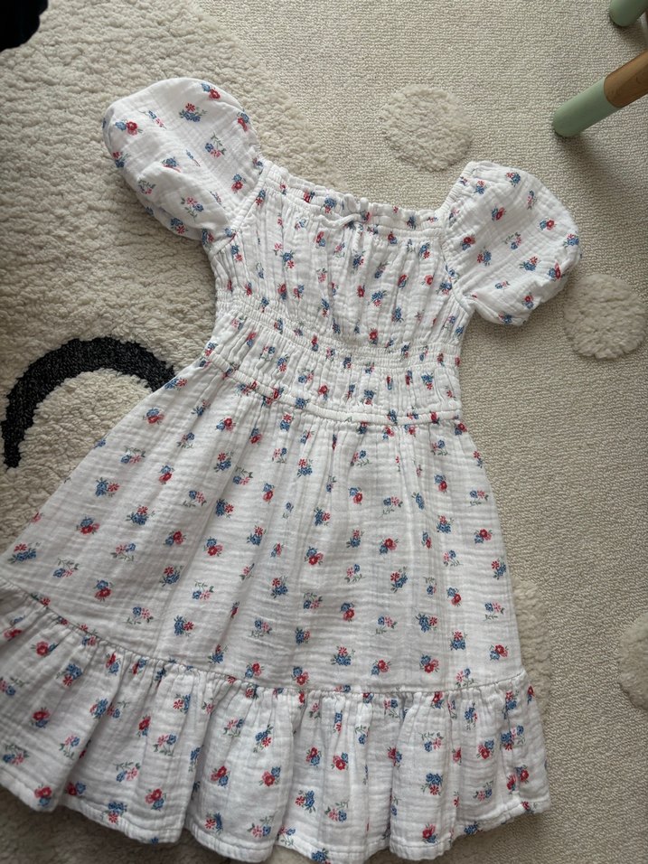 Marks&spencer 7-8 yaş çiçekli beyaz elbise - Görsel 2