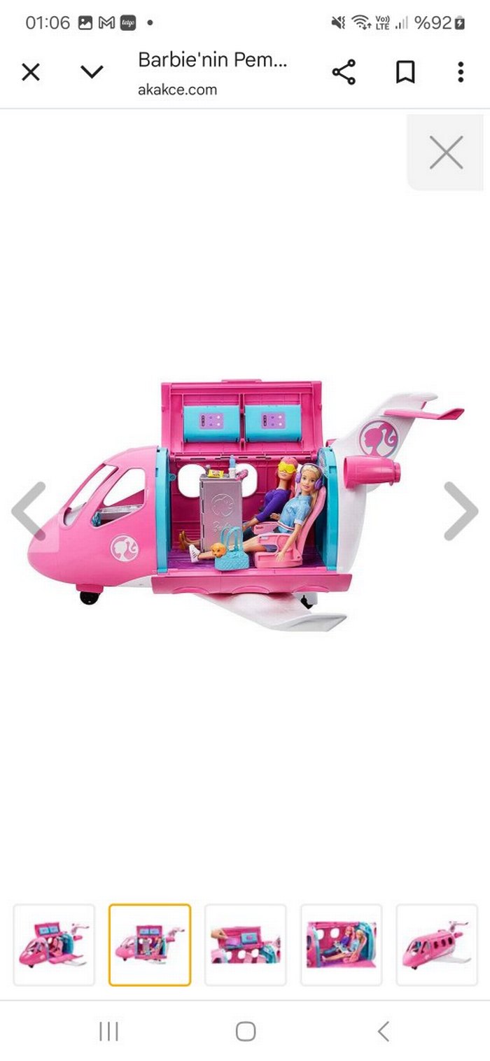 Pembe Barbie Oyuncak Uçak - Görsel 3