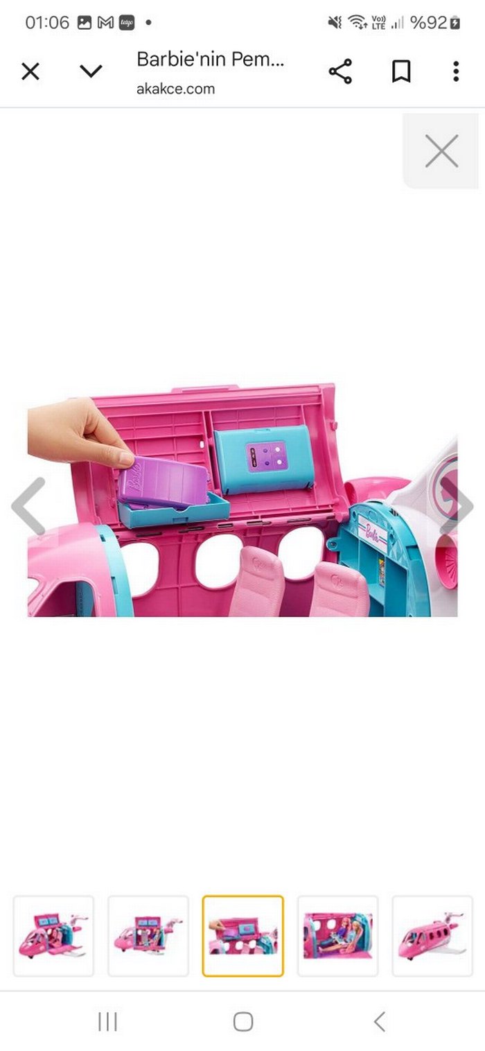 Pembe Barbie Oyuncak Uçak - Görsel 4