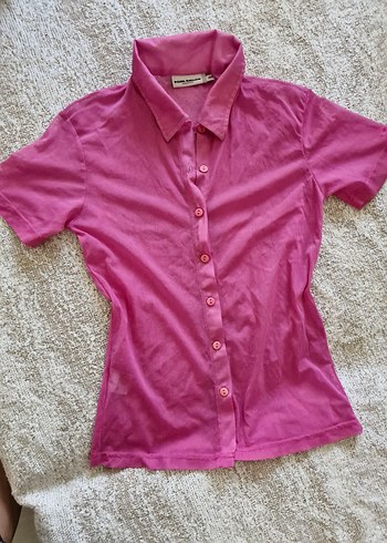Tom tailor Düğmeli Pembe Kısa Kollu Kadın Gömlek