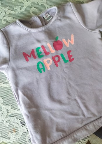 4 Yaş Beden Kız Çocuk Renkli Baskılı Pamuklu Sweatshirt