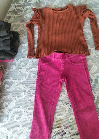 Pembe Triko Kız Pantolonu