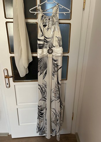 Baskılı Straplez Uzun Bohem Elbise - Görsel 2