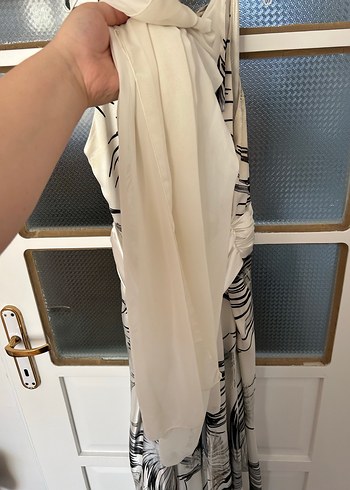 Baskılı Straplez Uzun Bohem Elbise - Görsel 3