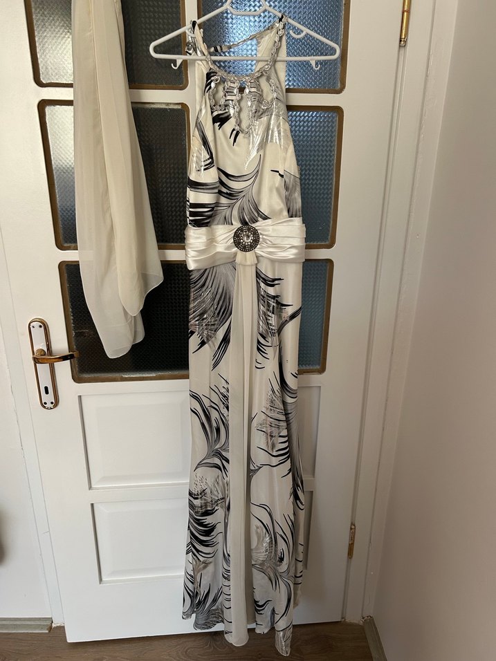 Baskılı Straplez Uzun Bohem Elbise - Görsel 2