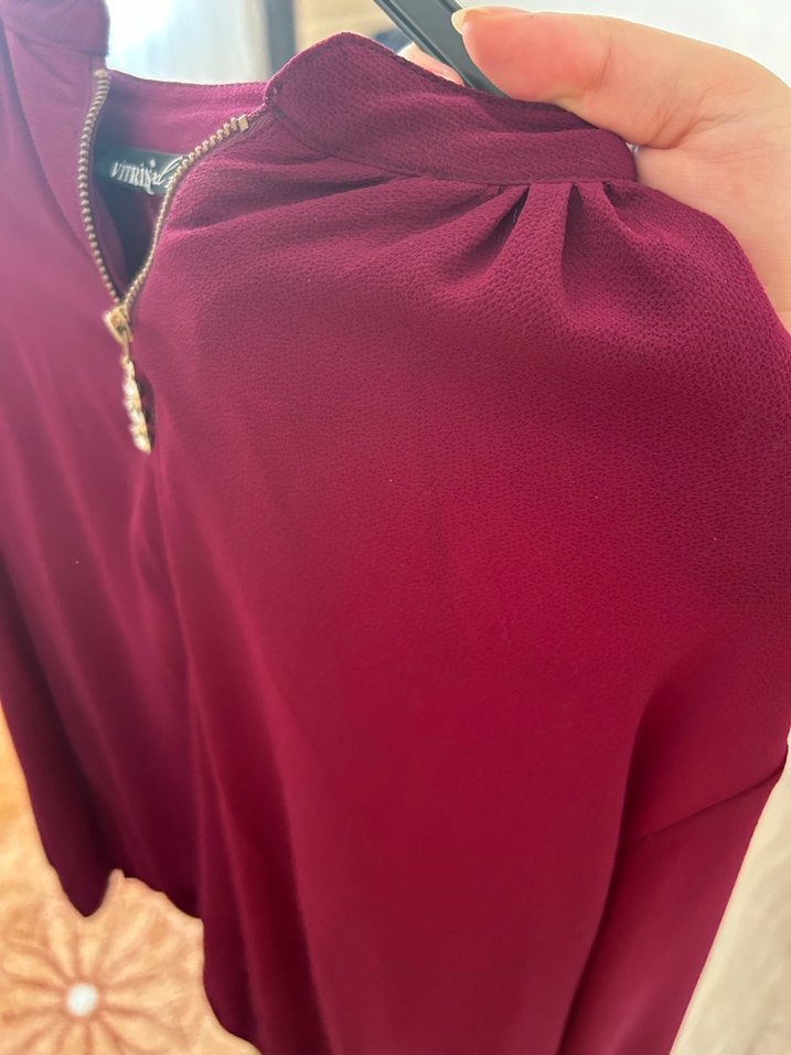 mürdüm Uzun Kollu Yüksek Yakalı Kadın Bluz - Görsel 2